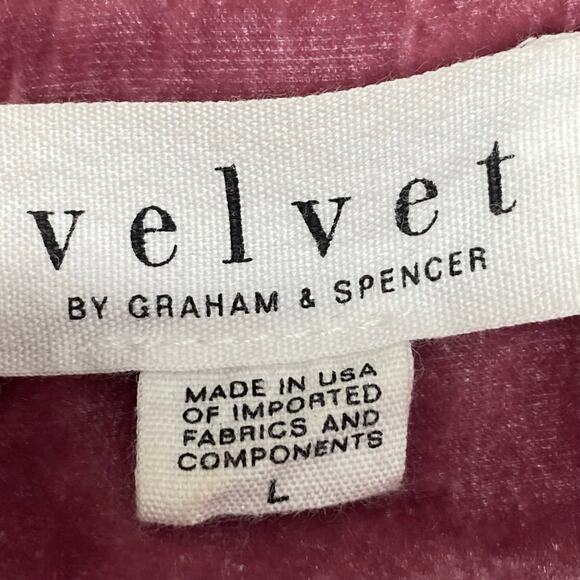 Velvet Graham Spencer Viscose Silk Long Sleeve Button Down L Pink Soft Cozy - Picture 11 of 13